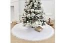 Podkładka pod choinkę – 120 cm, biała skóra