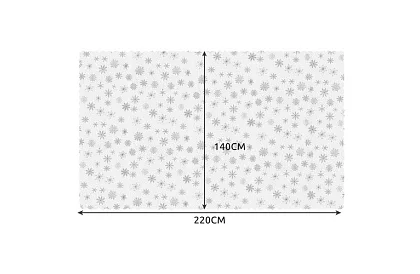 Obrus z płatkami śniegu 220 x 140 cm – białosrebrny