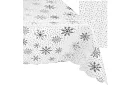 Obrus z płatkami śniegu 220 x 140 cm – białosrebrny