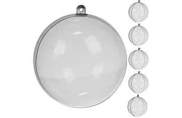 Bańki akrylowe do dekoracji, napełnienia - średnica 10 cm, 5 szt.