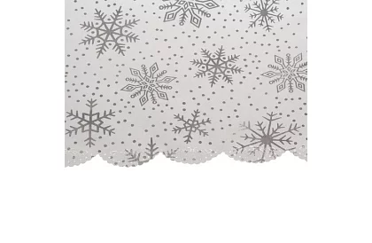 Obrus z płatkami śniegu 260 x 140 cm – białosrebrny