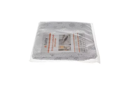 Obrus z płatkami śniegu 260 x 140 cm – białosrebrny