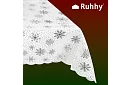 Obrus z płatkami śniegu 260 x 140 cm – białosrebrny