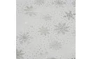 Obrus z płatkami śniegu 260 x 140 cm – białosrebrny