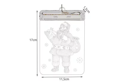 LED świąteczna witraż na baterie – MIKOŁAJ