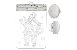 LED świąteczna witraż na baterie – MIKOŁAJ