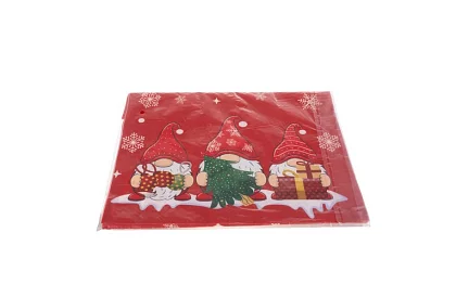 Długi bieżnik świąteczny 220 x 40 cm – czerwony z elfami