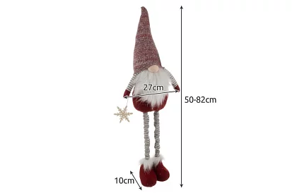 Świąteczny krasnal z czapką – teleskopowy 50-82 cm