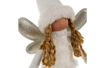 Wielkanocna biała wróżka z skrzydłami – 40 cm