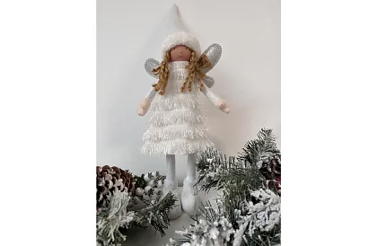 Wielkanocna biała wróżka z skrzydłami – 40 cm