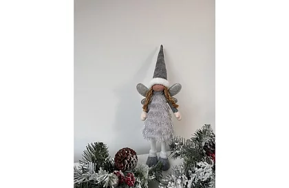 Wielkanocna srebrna wróżka z skrzydłami – 40 cm