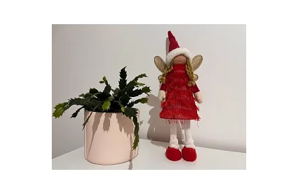 Czerwony świąteczny wróżek z skrzydłami – 40 cm