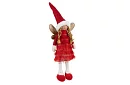 Czerwony świąteczny wróżek z skrzydłami – 40 cm