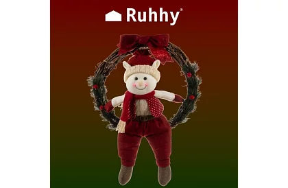 Wieniec świąteczny na drzwi ELF – 36 × 55 cm