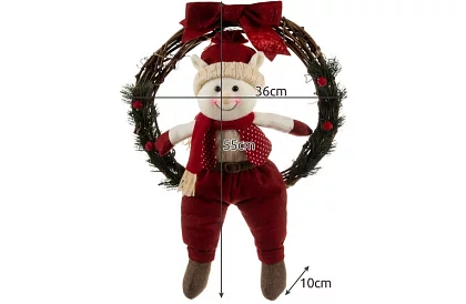 Wieniec świąteczny na drzwi ELF – 36 × 55 cm