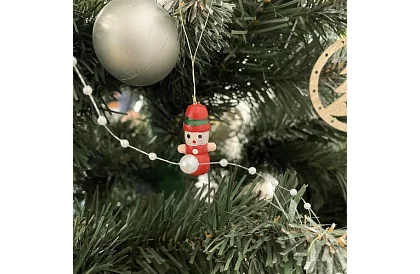 Świąteczne drewniane ozdoby - 10 sztuk