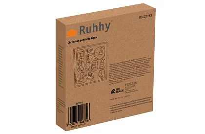 Świąteczne drewniane ozdoby - 10 sztuk