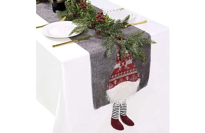 Długi bieżnik świąteczny z elfem 215 x 34 cm