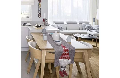 Długi bieżnik świąteczny z elfem 215 x 34 cm