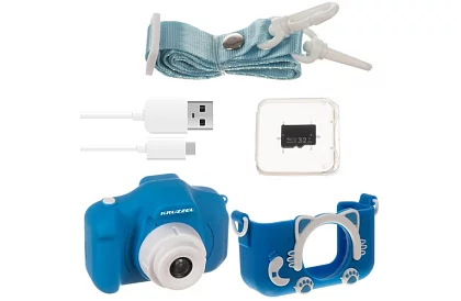 Aparat cyfrowy dla dzieci Full HD z kartą 32GB – niebieski