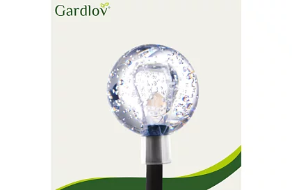 Dekoracyjny zewnętrzny łańcuch solarny Balls – 10 metrów, ciepła biała