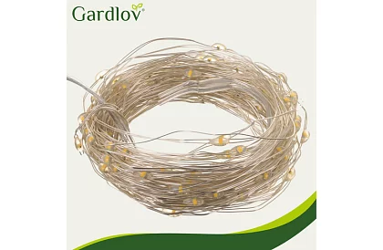 Dekoracyjny zewnętrzny łańcuch solarny 15 metrów – ciepła biała