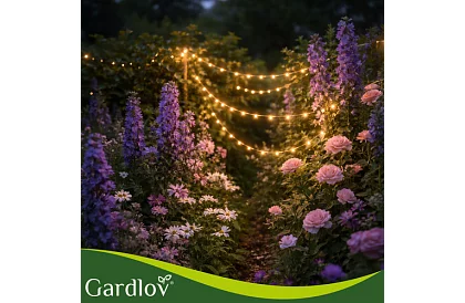 Dekoracyjny zewnętrzny łańcuch solarny 15 metrów – ciepła biała