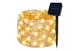 Dekoracyjny zewnętrzny łańcuch solarny 15 metrów – ciepła biała