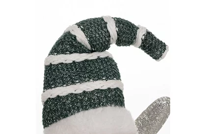 Świąteczna siedząca biała wróżka z skrzydłami – 32 cm