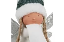 Świąteczna siedząca biała wróżka z skrzydłami – 32 cm