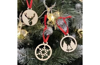 Drewniane ozdoby świąteczne 36 sztuk