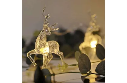 Świąteczny łańcuch LED na baterie 145 cm - Renifery świetlna girlanda