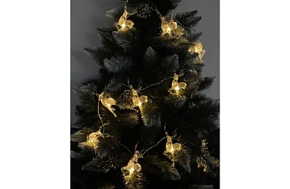 Świąteczny łańcuch LED na baterie 145 cm - Renifery świetlna girlanda