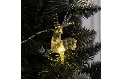 Świąteczny łańcuch LED na baterie 145 cm - Renifery świetlna girlanda