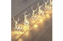Świąteczny łańcuch LED na baterie 145 cm - Renifery świetlna girlanda