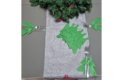 Kieszeń na sztućce na Boże Narodzenie 12 szt. – choinka