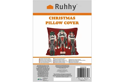 Dekoracyjna poszewka na poduszkę 40x40 cm – czerwony Dziadek do orzechów