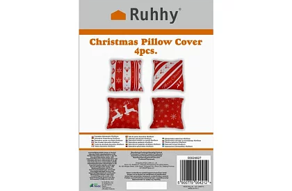 Dekoracyjna poszewka na poduszkę 40x40 cm – 4 sztuki wesołych świąt