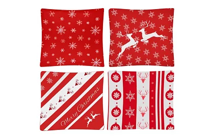 Dekoracyjna poszewka na poduszkę 40x40 cm – 4 sztuki wesołych świąt
