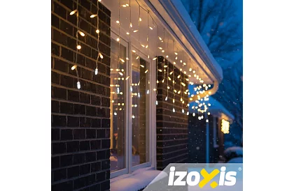 Zasłona LED na Boże Narodzenie - deszcz 100 LED zewnętrzny - 6m ciepła biała