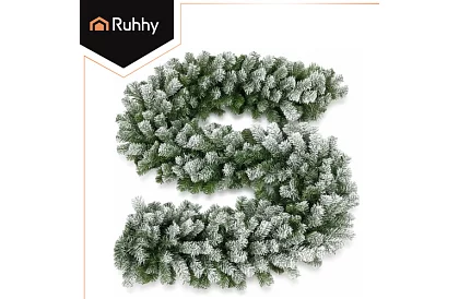 Łańcuch bożonarodzeniowy - girlanda zielono-biała 270 cm