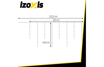 Zewnętrzny łańcuch LED na Boże Narodzenie - deszcz 500 LED - 20m ciepła biała