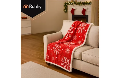 Koc z flanelu świątecznego 130 x 170 cm