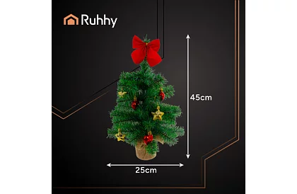 Mała sztuczna choinka bożonarodzeniowa 45 cm – ozdobiona