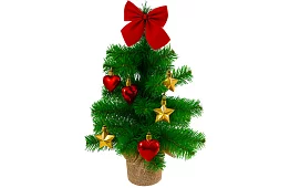 Mała sztuczna choinka bożonarodzeniowa 45 cm – ozdobiona