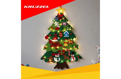 Płaszczony choinka na ścianę z oświetleniem LED