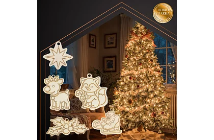 Drewniane ozdoby świąteczne do dokończenia 24 szt.