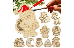 Drewniane ozdoby świąteczne do dokończenia 24 szt.