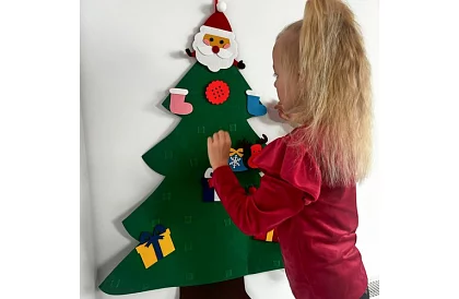 DIY filcowa choinka na ścianę - 90 cm