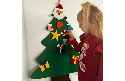 DIY filcowa choinka na ścianę - 90 cm